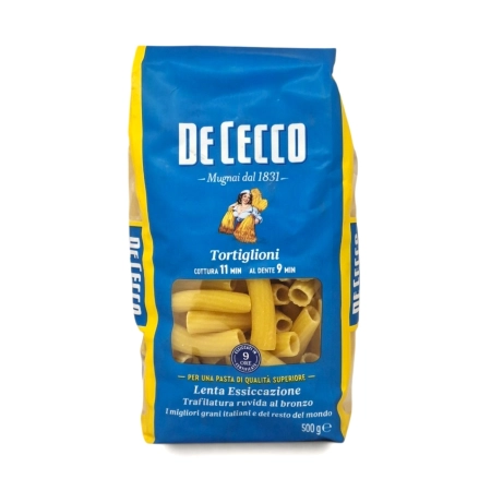 De Cecco Tortiglioni No.23 Makaron z Semoliny Durum 500g - Klasyczna Włoska Pasta al Dente